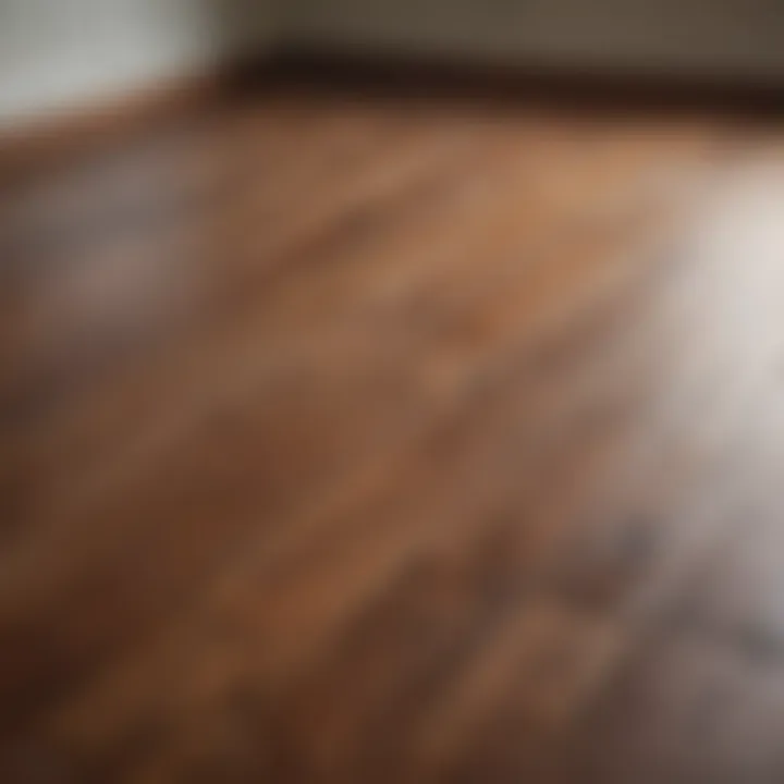 Before and after comparison of a hardwood floor