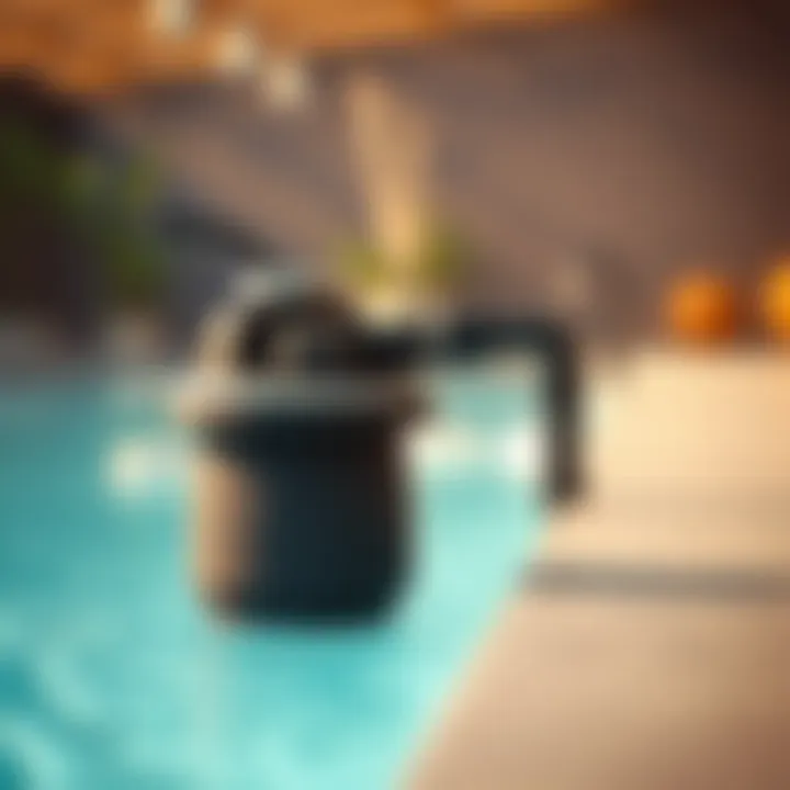 Close-up of pool filtration system