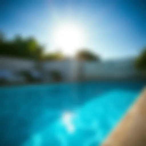 A sparkling swimming pool under the sun