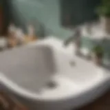 A close-up view of a clogged bathroom sink