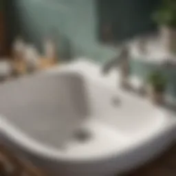 A close-up view of a clogged bathroom sink