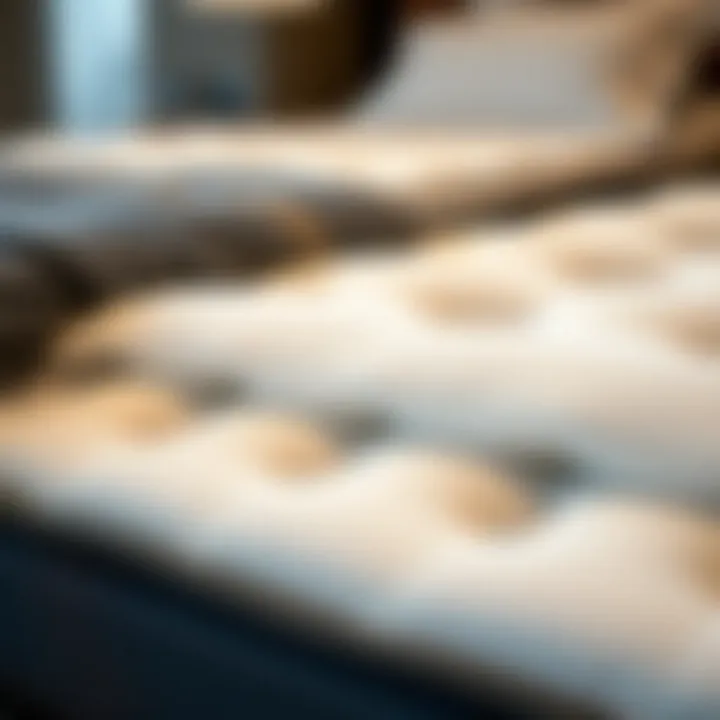 Close-up of high-quality mattress materials and textures