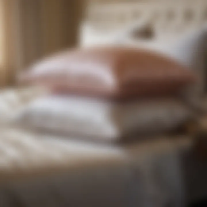 Elegant silk pillowcases displayed in soft light