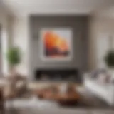 Elegant art display above a doorway in a modern living room
