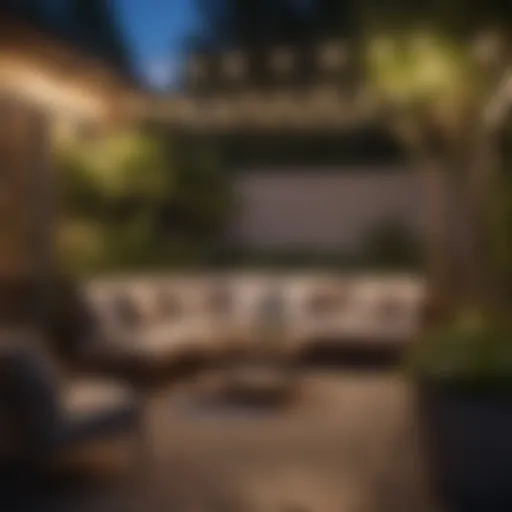 Cozy small backyard with integrated seating
