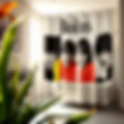 Beatles-themed shower curtain featuring iconic images
