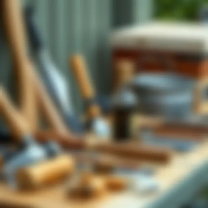 Essential Beekeeping Tools Essential beekeeping tools neatly arranged, ready for hive management.