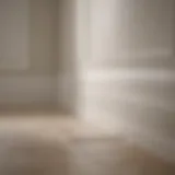 Close-up of high-quality caulk applied to bathroom baseboards