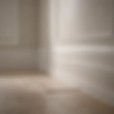 Close-up of high-quality caulk applied to bathroom baseboards