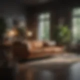 Luxurious sofa in a stylish living room setting