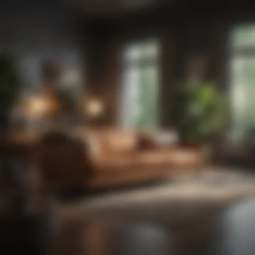 Luxurious sofa in a stylish living room setting