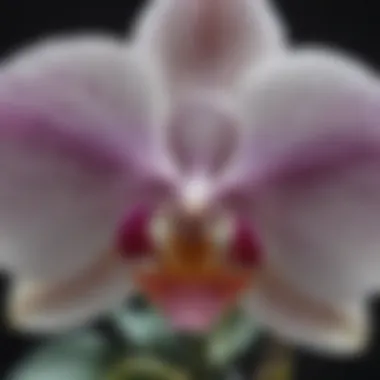 Close-up of a Phalaenopsis orchid showcasing its delicate petals.