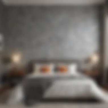 Geometric Peel and Stick Wallpaper in Contemporary Bedroom Contemporary bedroom showcasing geometric peel and stick wallpaper
