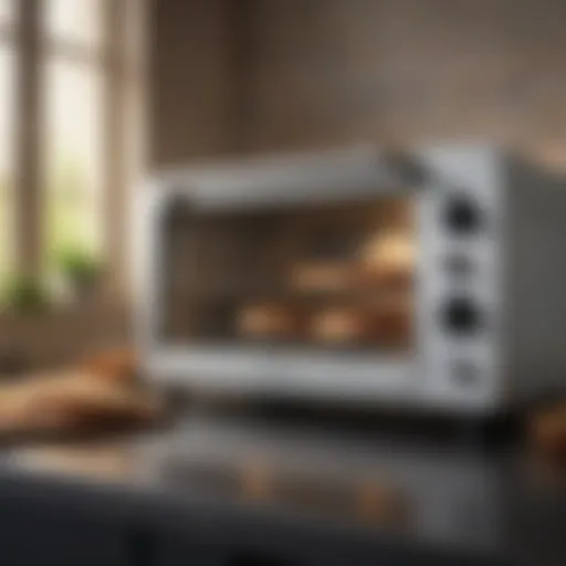 Sleek toaster oven with a compact design