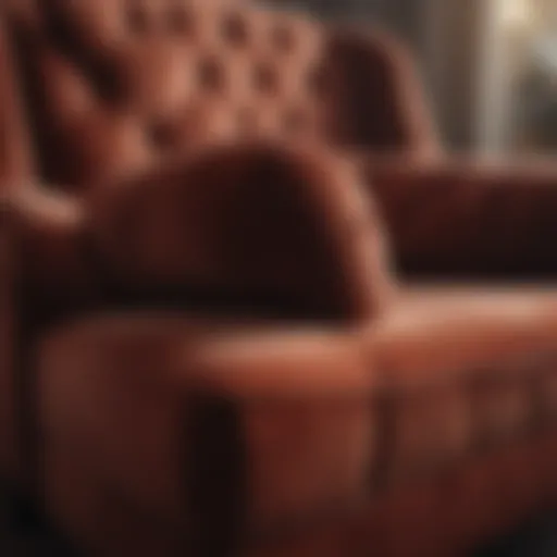Luxurious velvet upholstery showcasing texture and richness