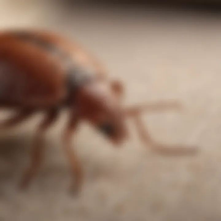 Close-up of a bedbug on fabric