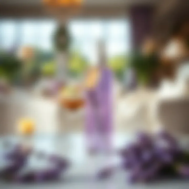 Elegant lavender spray bottle on a stylish table