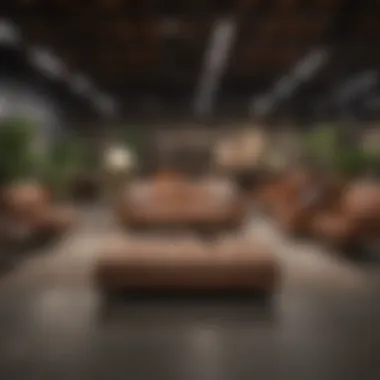 Interior layout of the Castlery Warehouse Sale showcasing diverse furniture collections