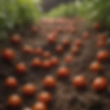 Close-up of soil mixture for cherry tomatoes