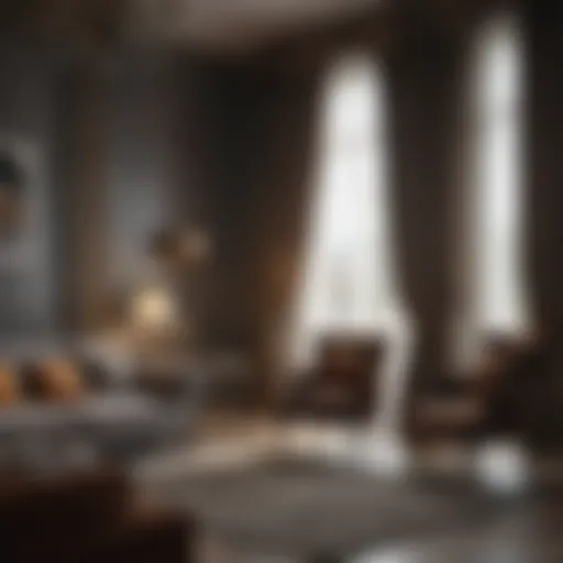 Luxurious velvet curtains enhancing a living room