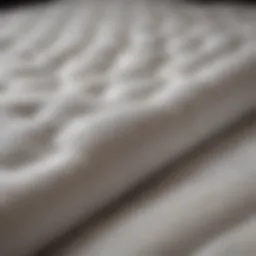 Close-up of a soft fabric mattress cover