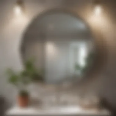 Close-up of a well-installed mirror complementing a 48-inch vanity