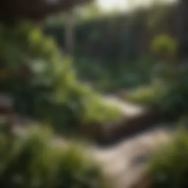 Lush Growth in Above Ground Garden Healthy plants thriving in above ground garden setup