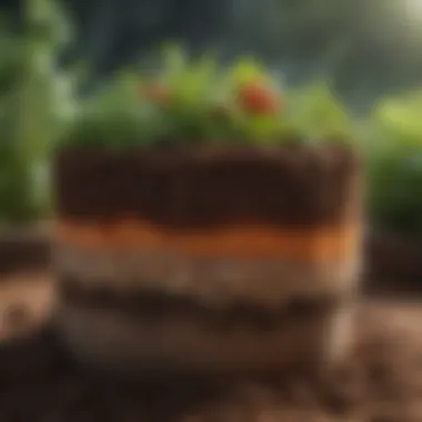 Soil Layering Techniques for Above Ground Gardens Illustration highlighting soil layering for optimal drainage