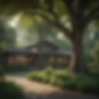 Trees Enhancing Home Aesthetics A home surrounded by tall, healthy trees