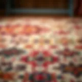 Vibrant wool rug showcasing intricate patterns