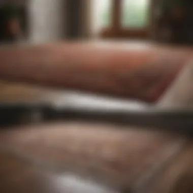 Area Rug Cleaning Comparison Before and after comparison of an area rug cleaning.
