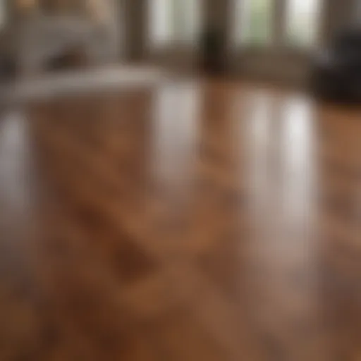 A pristine hardwood floor with an area rug neatly placed on it.
