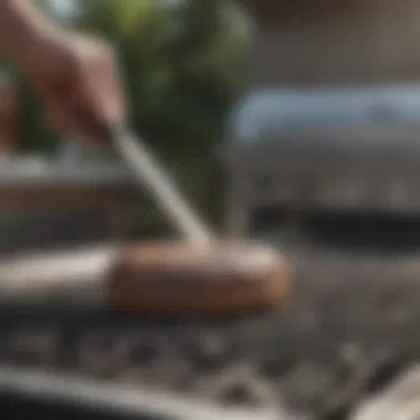 Different grill surfaces being cleaned with appropriate methods