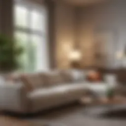 Elegant sectional sofa in a modern living room