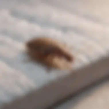 Close-up of a bed bug on a mattress