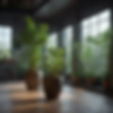 Vibrant Indoor Plants in a Modern Setting Vibrant indoor plants enhancing a modern living space