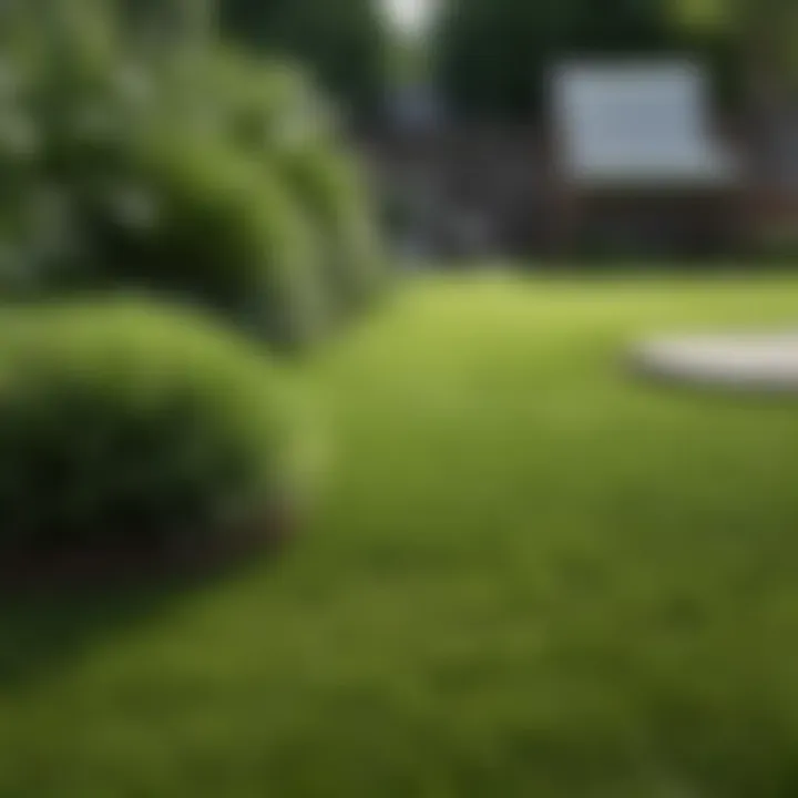 Freshly laid turf in a backyard