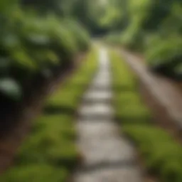 Lush green moss covering a stone pathway in a garden