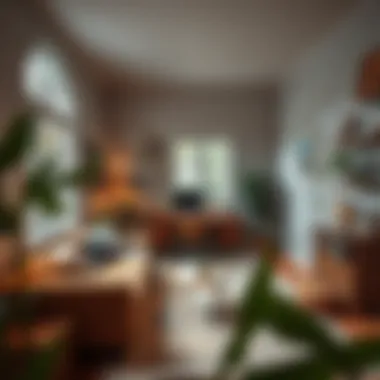 Cozy home office integrating personal touches and functionality