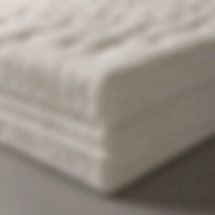 Detailed view of a six-inch foam mattress showing its layered structure