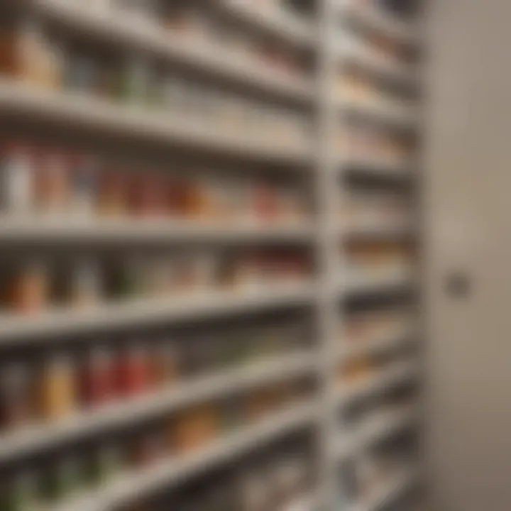 Color-coded ingredients for easy access and organization
