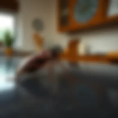 Close-up of a cockroach on a kitchen counter