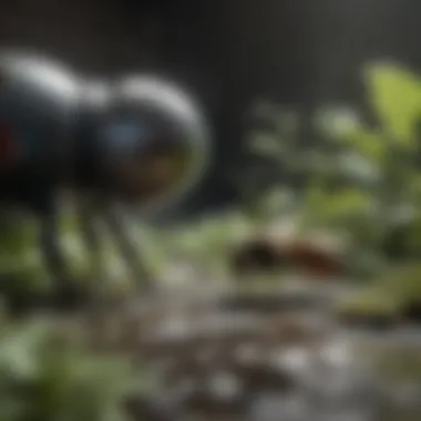 Chemical Approaches to Eradicating Plant Flies Gardener applying chemical treatment to plants