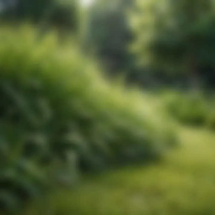Different grass types in a vibrant lawn