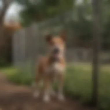 Creative DIY wire mesh fence designed for dog containment