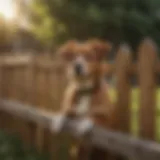 Durable wooden fence providing a secure area for dogs