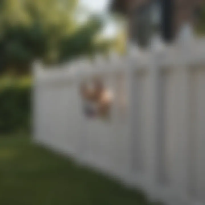 Stylish vinyl fence enhancing backyard aesthetics while keeping dogs safe