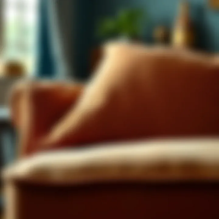 Artistry in Couch Craftsmanship Close-up of detailed craftsmanship in couch reupholstery