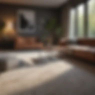 Cozy living room featuring low pile carpet