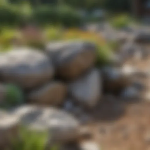 A beautifully designed rock landscape featuring various rock types and textures.